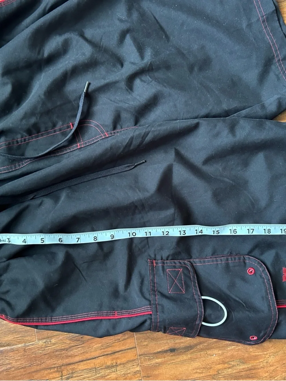 TYR Black Swim Shorts with Red Stitching